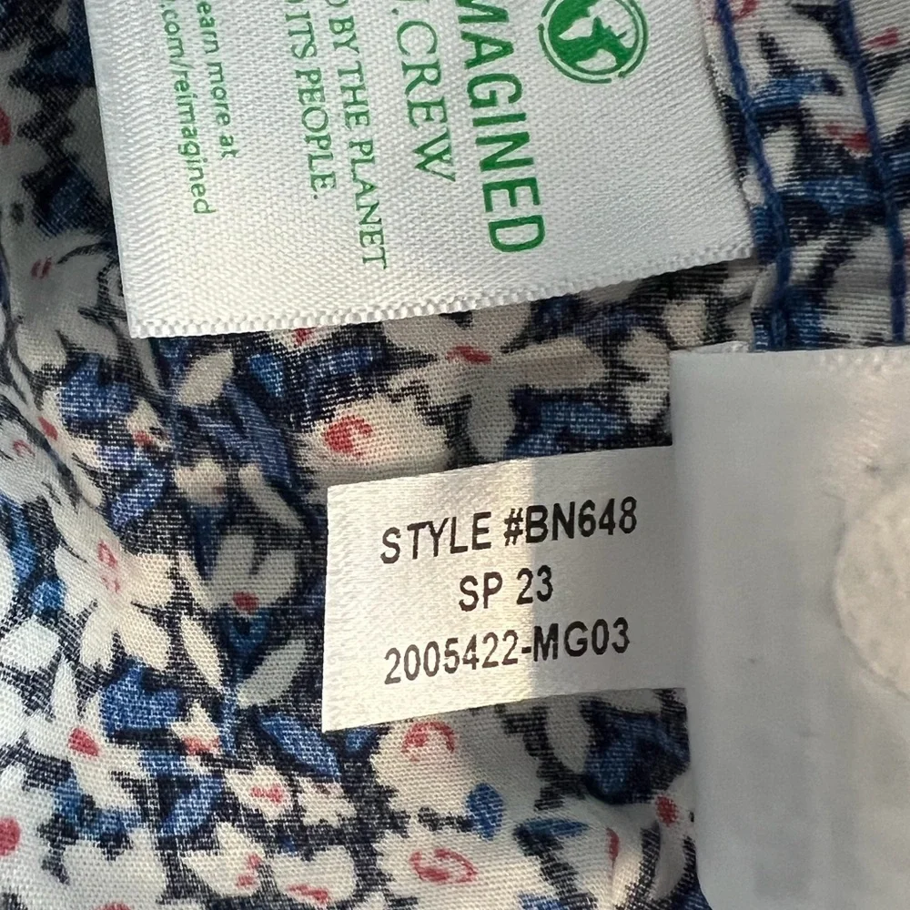 J. Crew Printed short-sleeve slim flex casual shirt Large